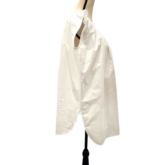 ORGANIC BY JOHN PATRICK BRIGHT WHITE COTTON POPLIN OFF THE SHOULDER TUNIC - Picture 9 of 16